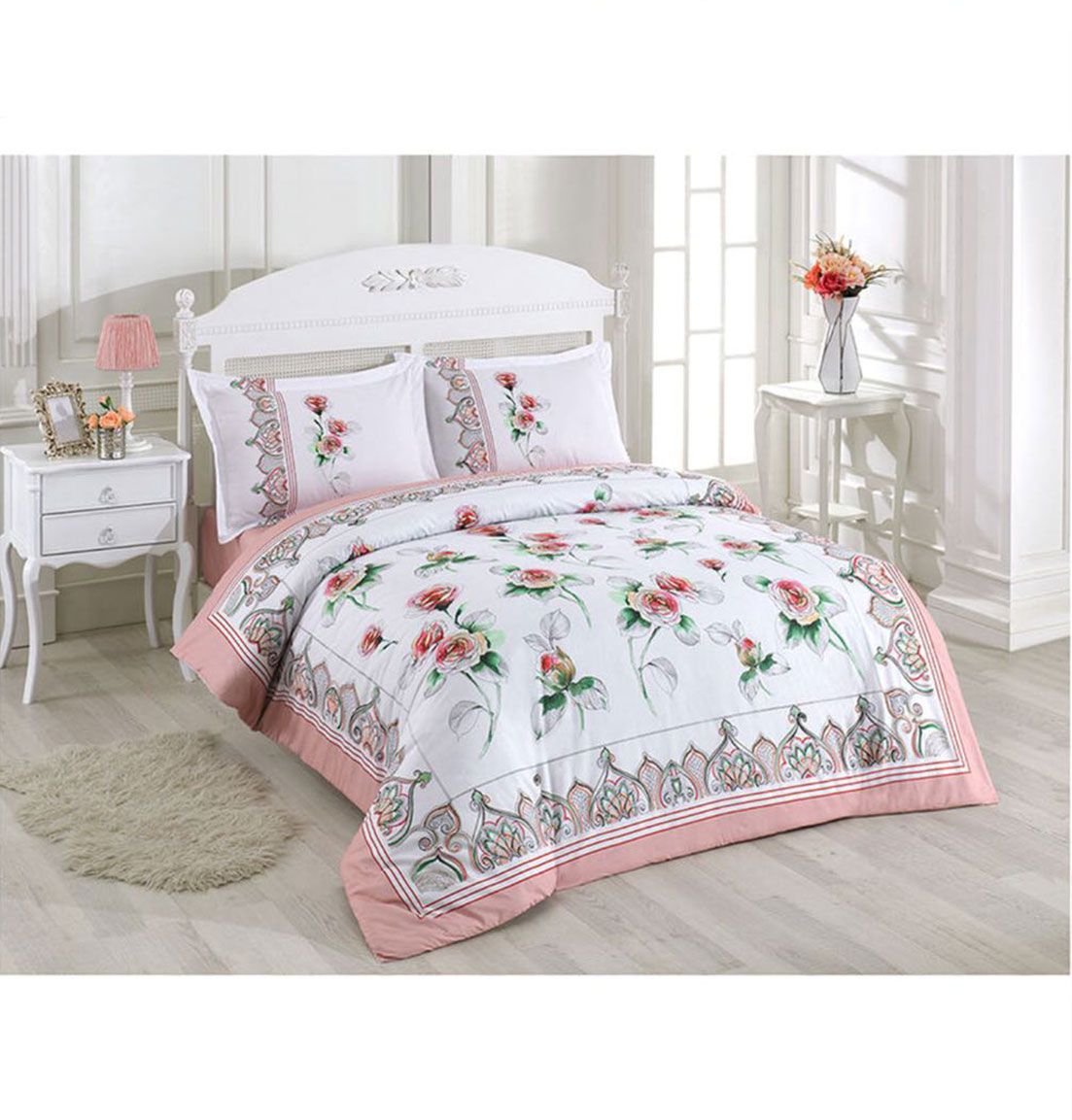zdilek ift Kiilik Nevresim Takm Fiore Pembe